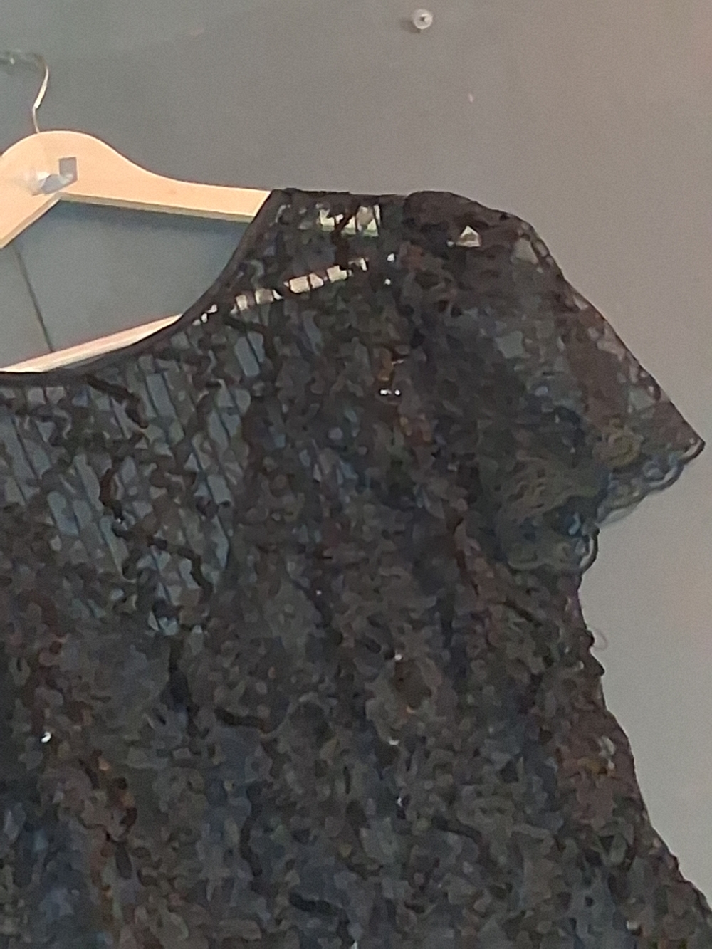Vintage Plus-Size Black Lace A-Line Evening Dress - Picture 3 of 4